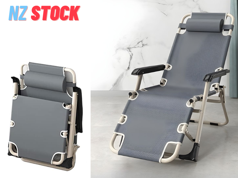 Zero Gravity Chair with Removable Cushion, Outdoor Lounge Chairs Sun Loungers, Folding Reclining Camping Chair