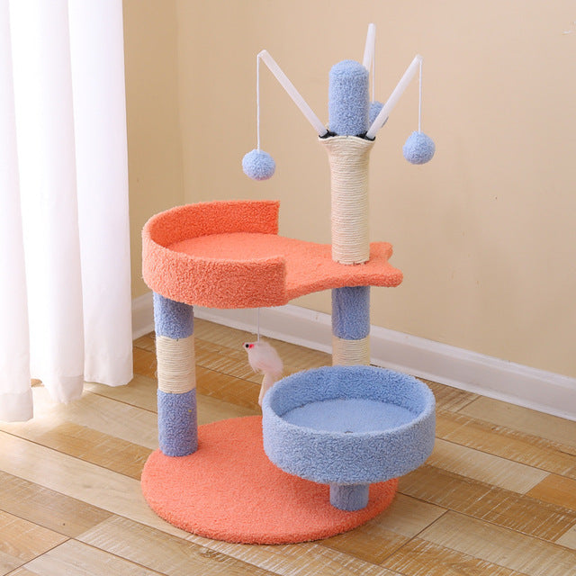 Cat Tree 3 Tier 65cm Cat Play Tree