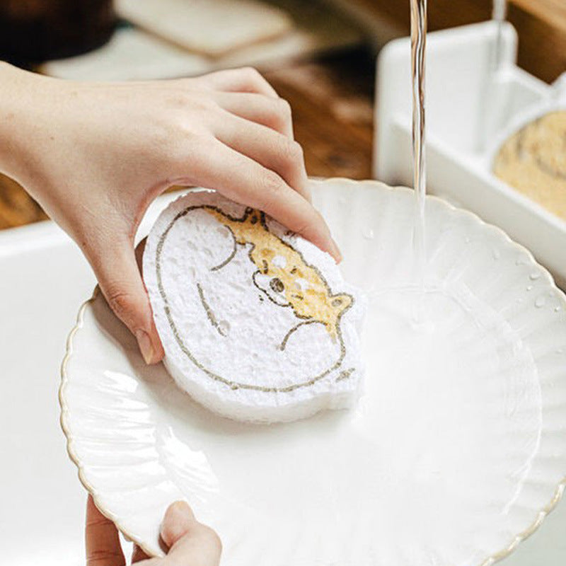 9 Pcs Kitchen Sponges Compressed Cellulose Sponges Non-Scratch Natural