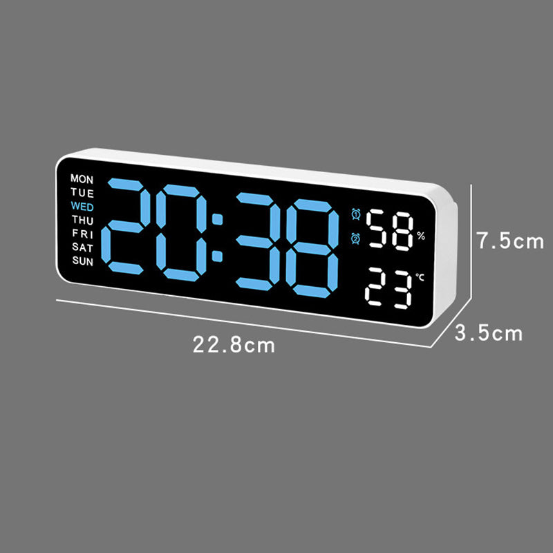 Adjustment Brightness LED Digital Wall Clock With Temperature Display