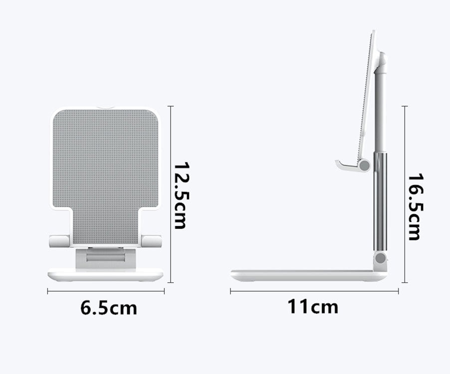 Foldable Angle Height Adjustable Desk Phone Tablet Holder White