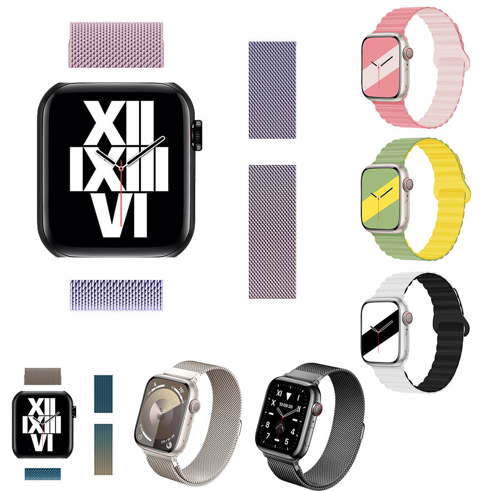 Stainless Steel Milanese Loop Apple Watch Band Pink Purple 38mm 40mm 41mm