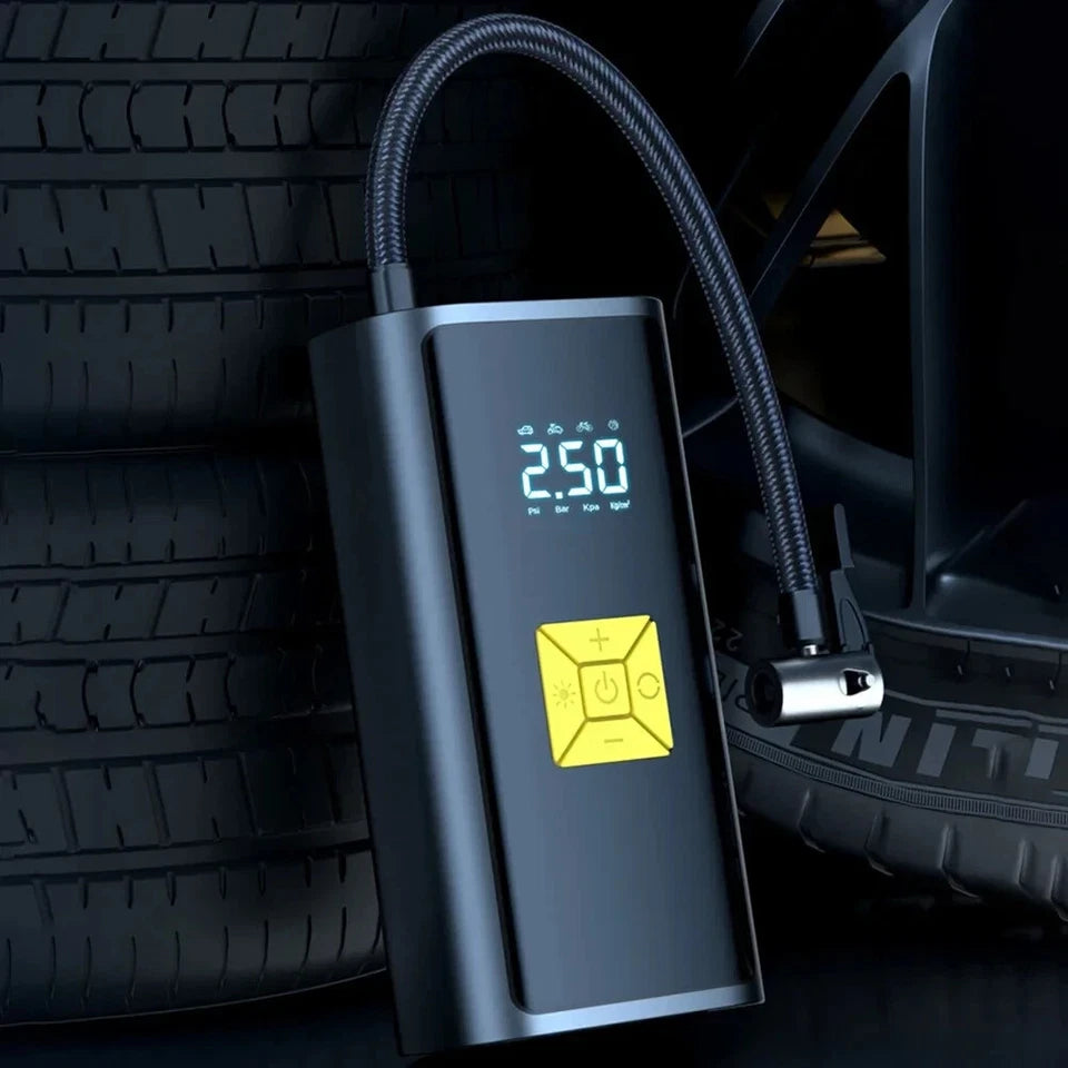 Portable Air Compressor – 150PSI Digital Tire Inflator with LED Light & Pressure Gauge