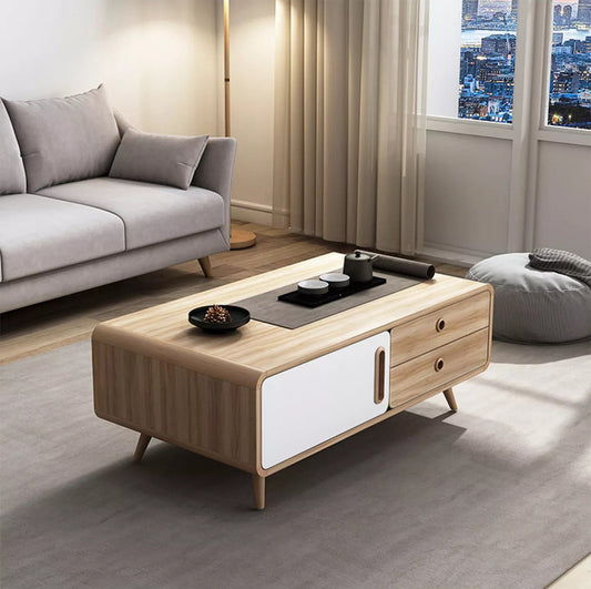 Modern Minimalist Coffee Table with Drawers 100cm