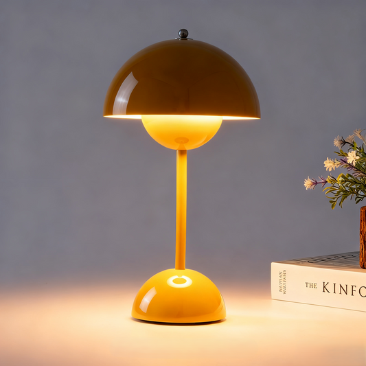 Rechargeable Desk Lamp Nordic Minimalist Mushroom Lamp Retro Yellow