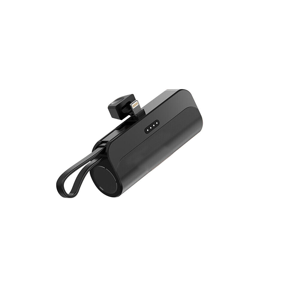 Mini Power Bank Portable 6500mAh UltraCompact Power Bank Battery Pack For iPhone/Android (Lightning / Type-C) Black