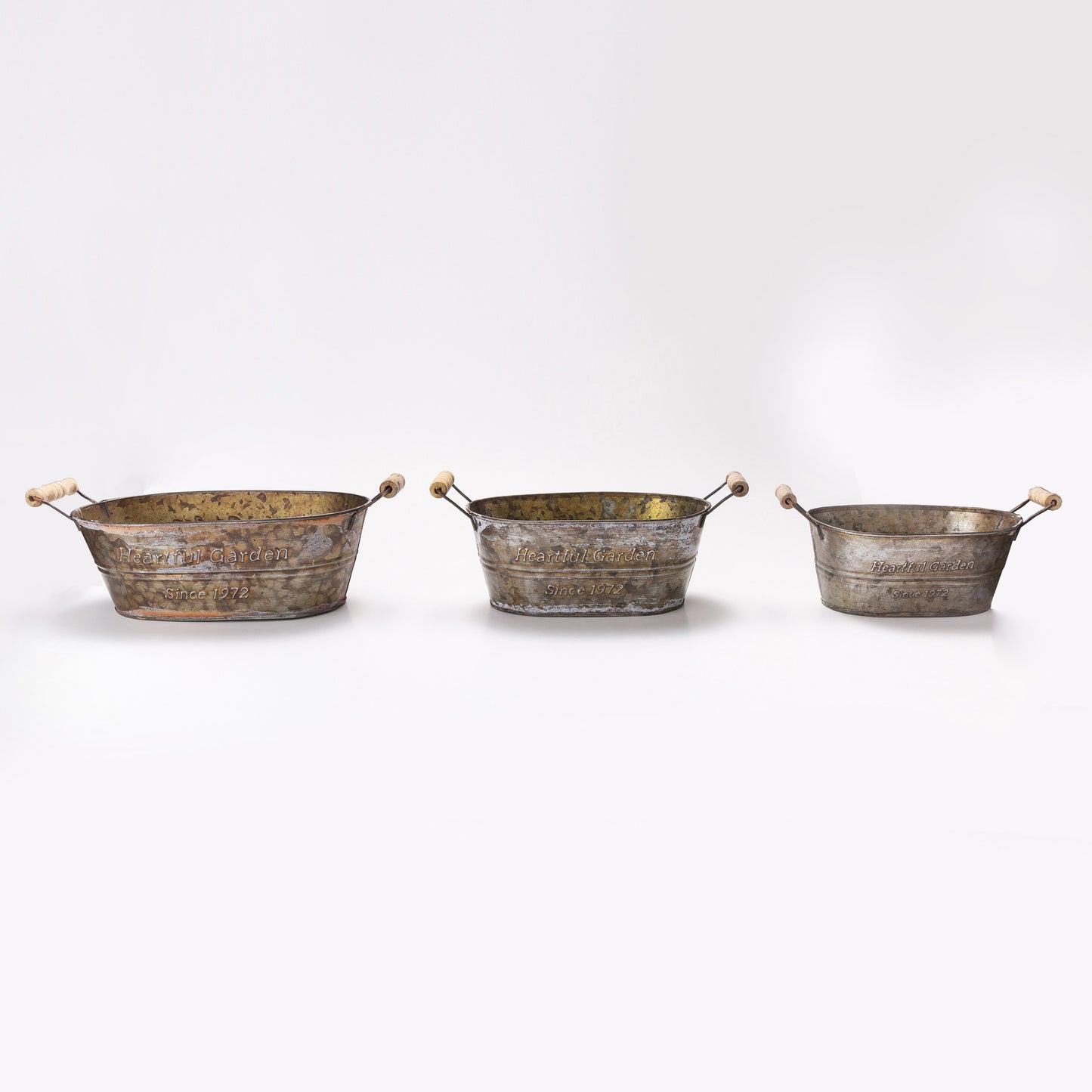 Retro Oval Iron Flower Basket - 3PCS