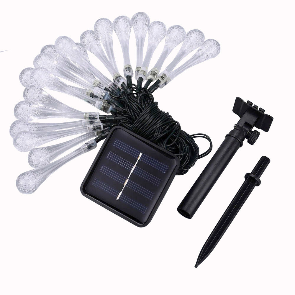 Solar String Lights, Outdoor Waterproof Fairy Light 6.2m 30 LED Blue Waterdrop Lighting for Christmas, Garden Patio Indoor Party, Bedroom, Xmas, Yard, Proch Decoration