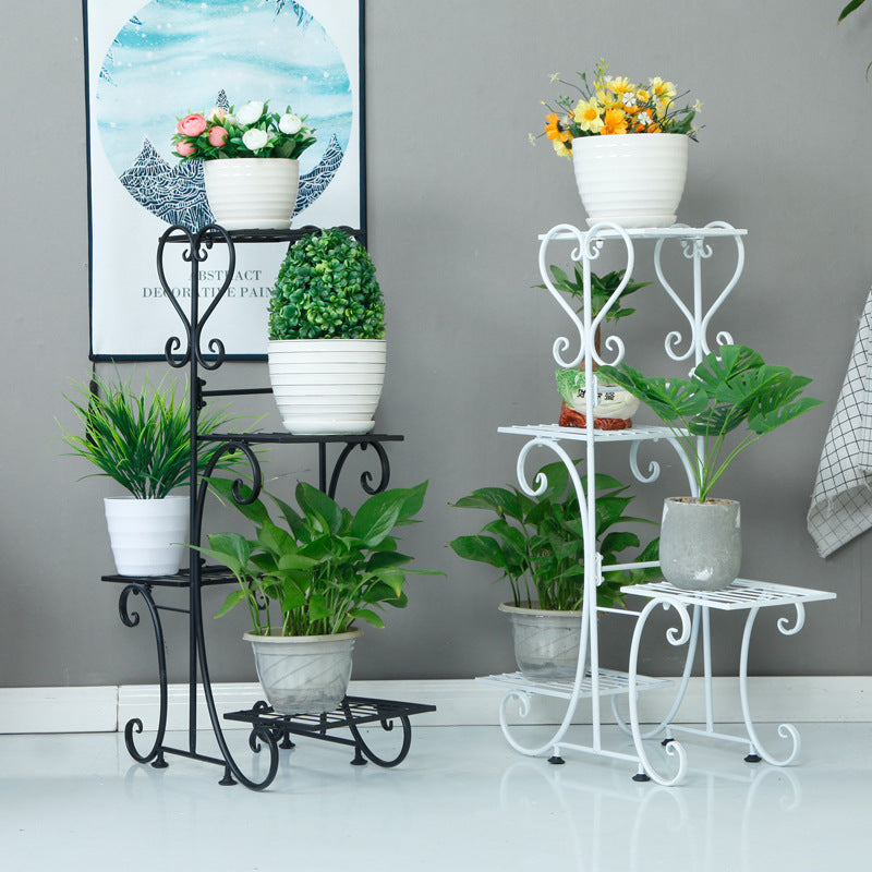 4 Tier Metal Plant Shelves Plant Stand Plant Rack White