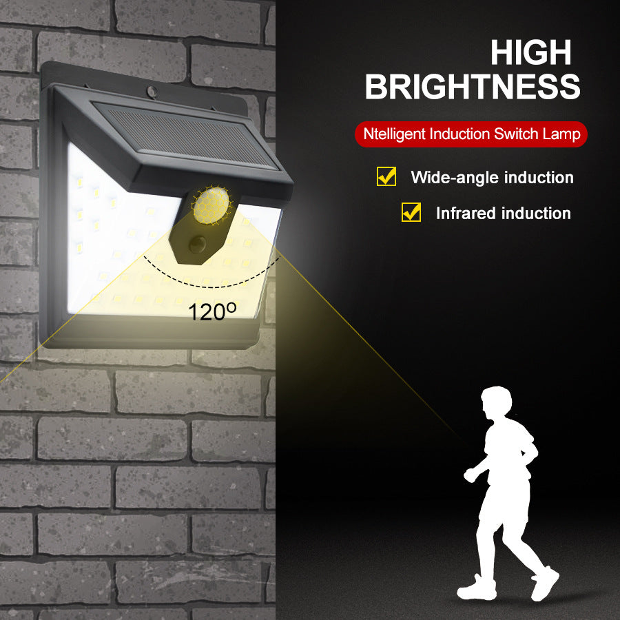 40 LED Solar Power Wall Light 3 Modes Body Sensor