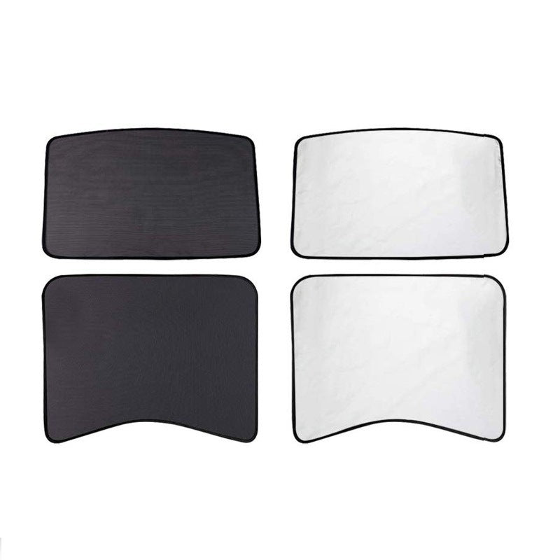 Tesla Model 3 Sunshades 2022 2021 Glass Roof and Half Rear Window Sunshade Foldable with UV/Heat Insulation Film Cover Set(6Pcs)