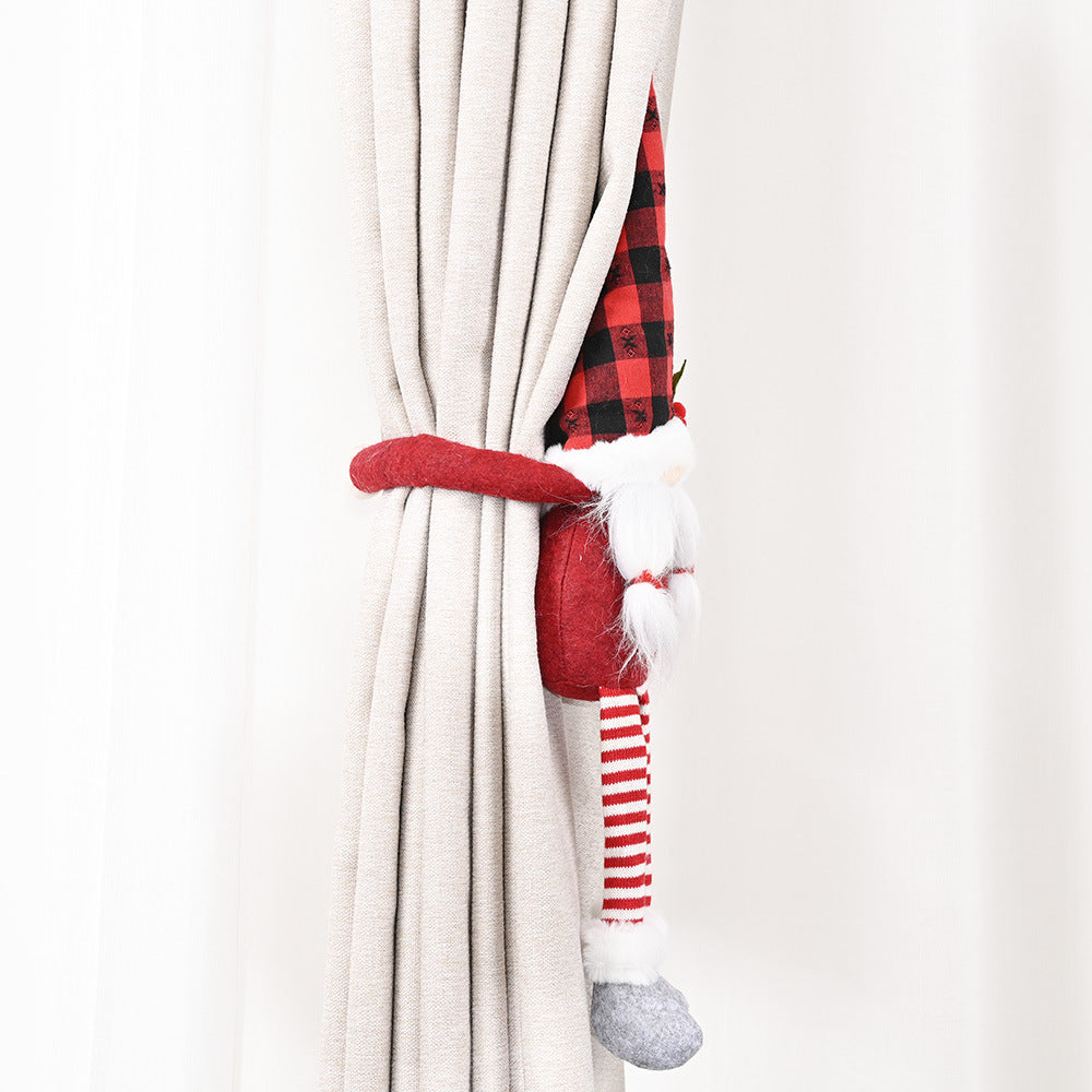 Christmas Curtain Tieback Buckle Set of 2 Gnome Curtain Tiebacks Holder Fastener Buckle Window Christmas Ornaments Decorations Home Décor