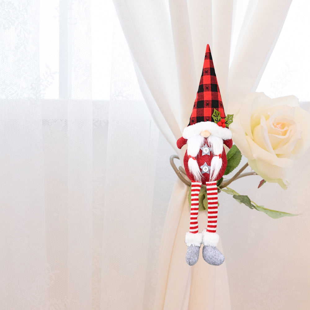 Christmas Curtain Tieback Buckle Set of 2 Gnome Curtain Tiebacks Holder Fastener Buckle Window Christmas Ornaments Decorations Home Décor