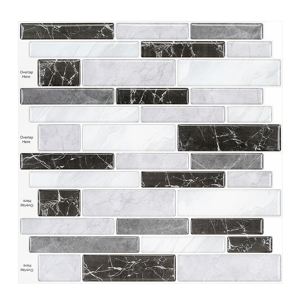 5-Sheet Self Adhesive 3D Wall Backsplash Marble M