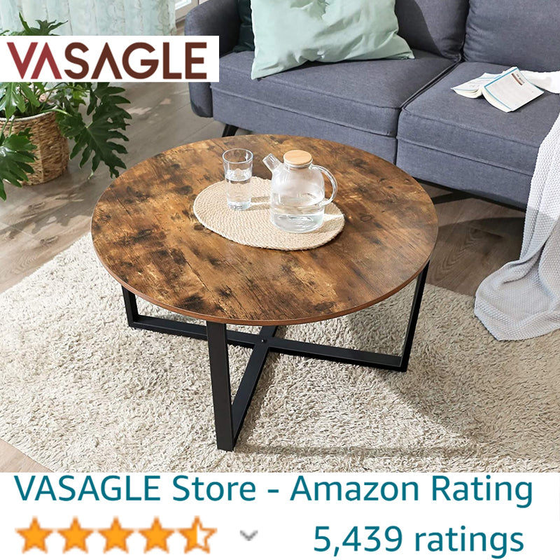 VASAGLE Round Coffee Table