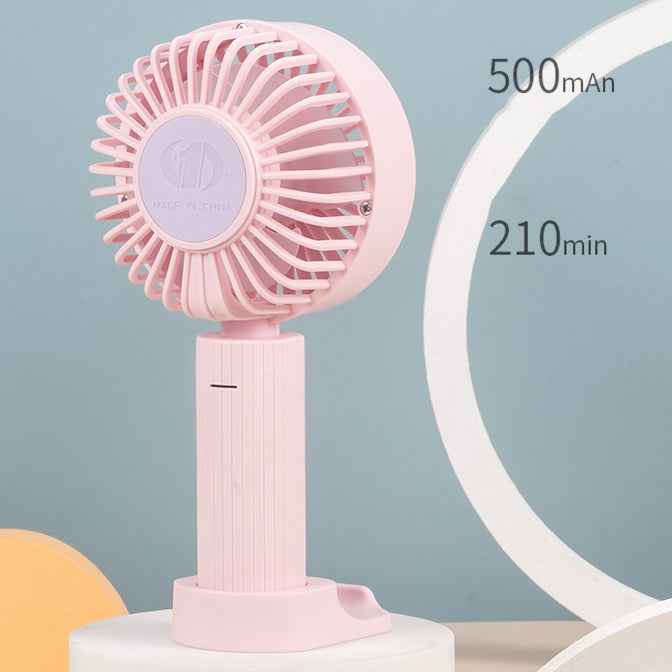 Portable Rechargeable Mini Fan Round Pink