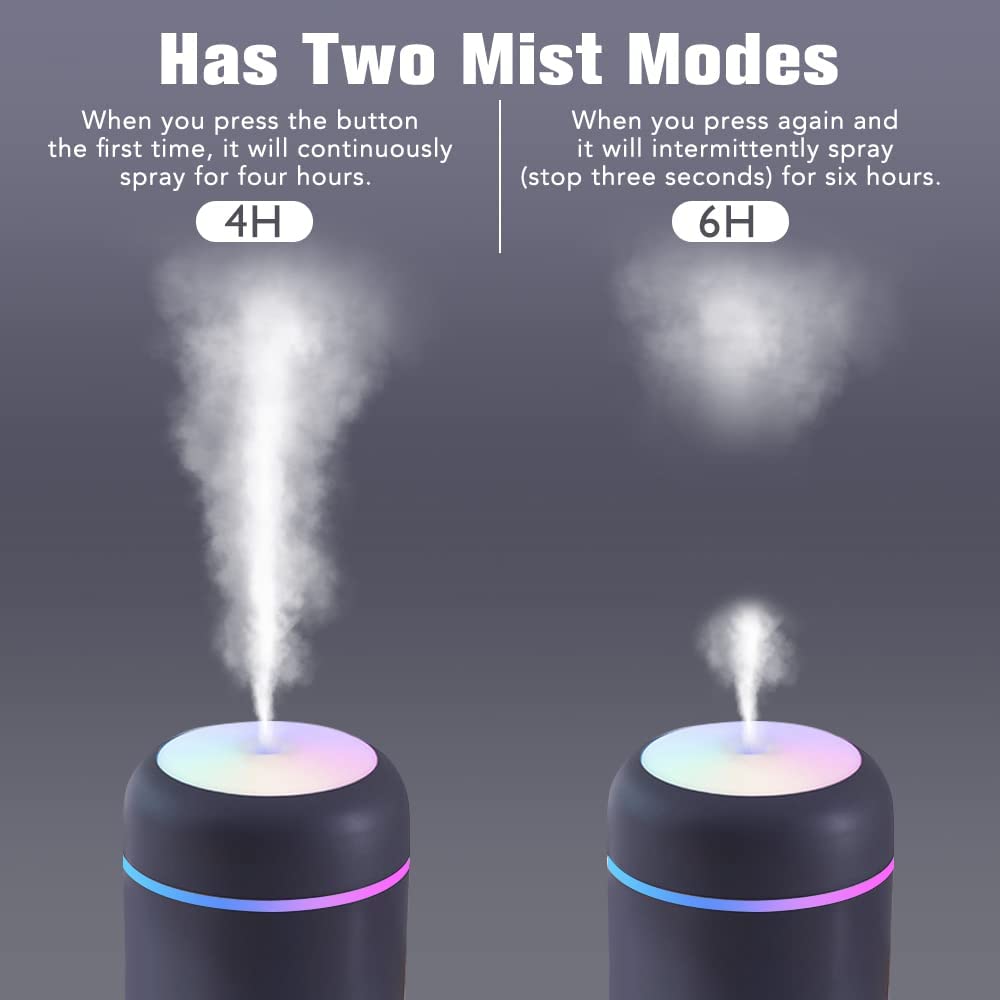 Mini Humidifier with Led - Black