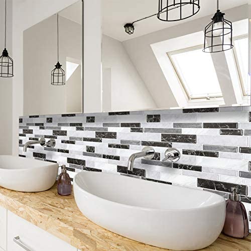 5-Sheet Self Adhesive 3D Wall Backsplash Marble M