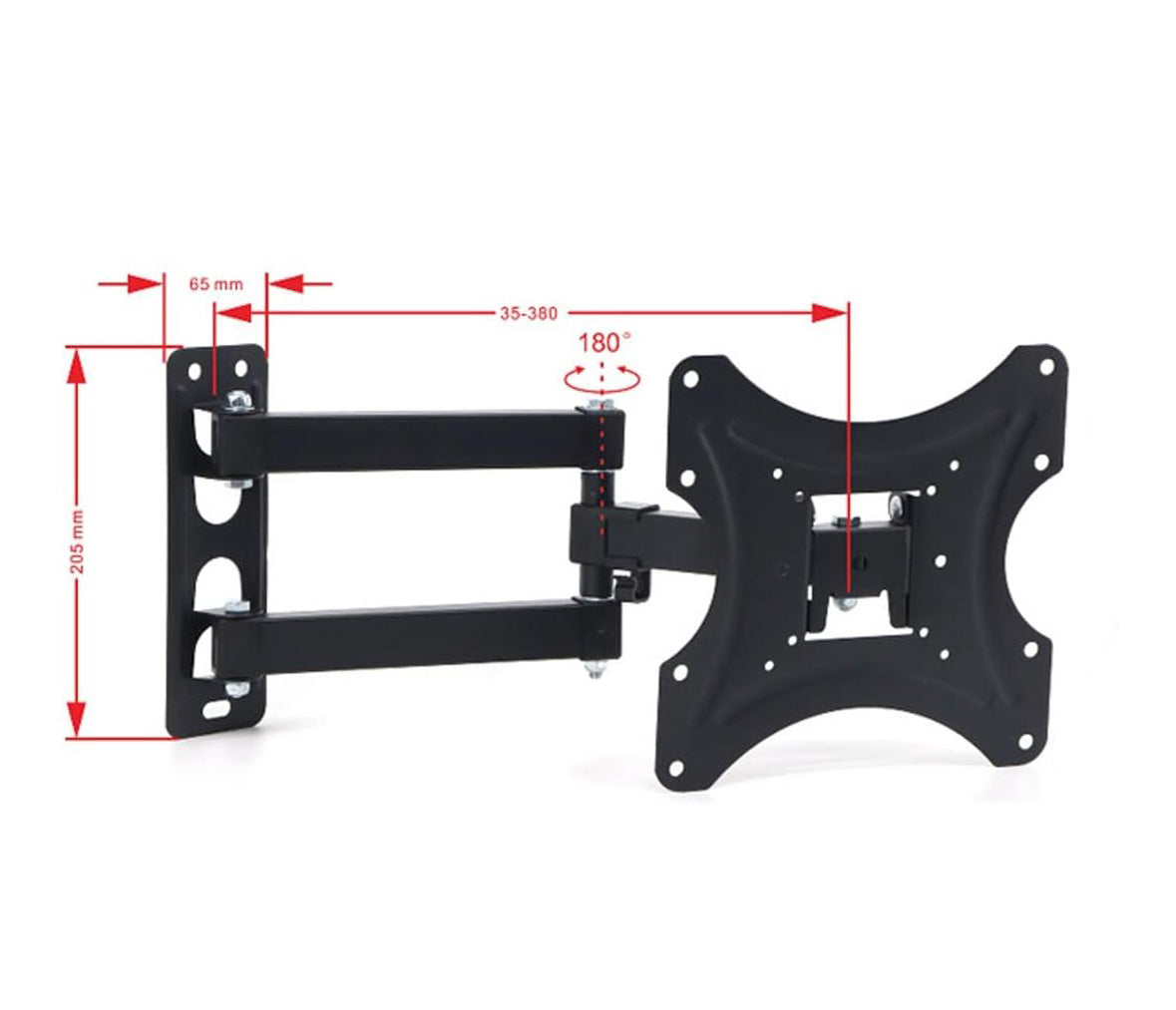 TV Wall Bracket for 17-43 inch TVs, Swivels Tilts TV Wall Mount for Flat & Curved TV,VESA 75x75mm to 200x200mm up to 20kg