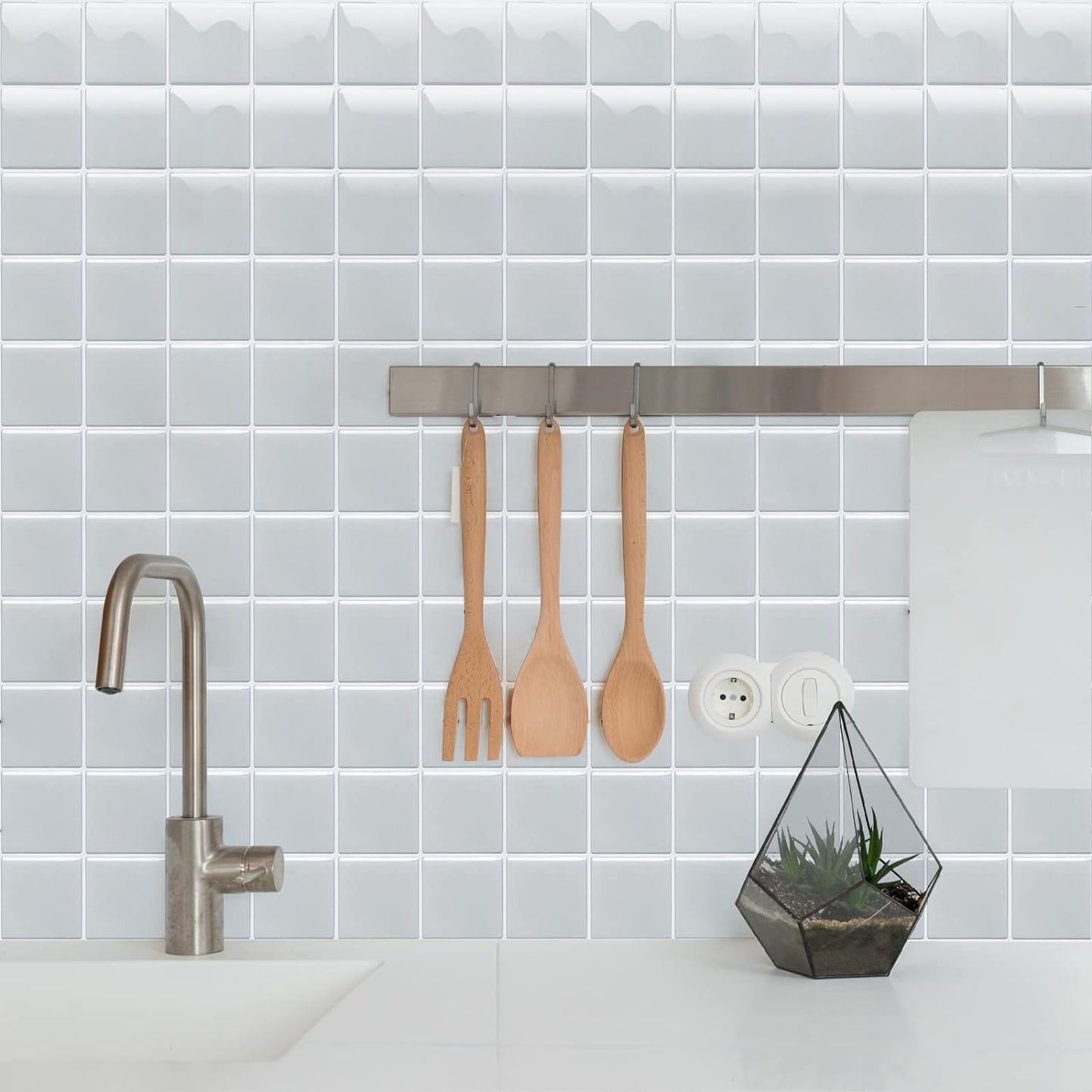 5 Pcs Self-Adhesive 3D Tiles - Mosaic Gray