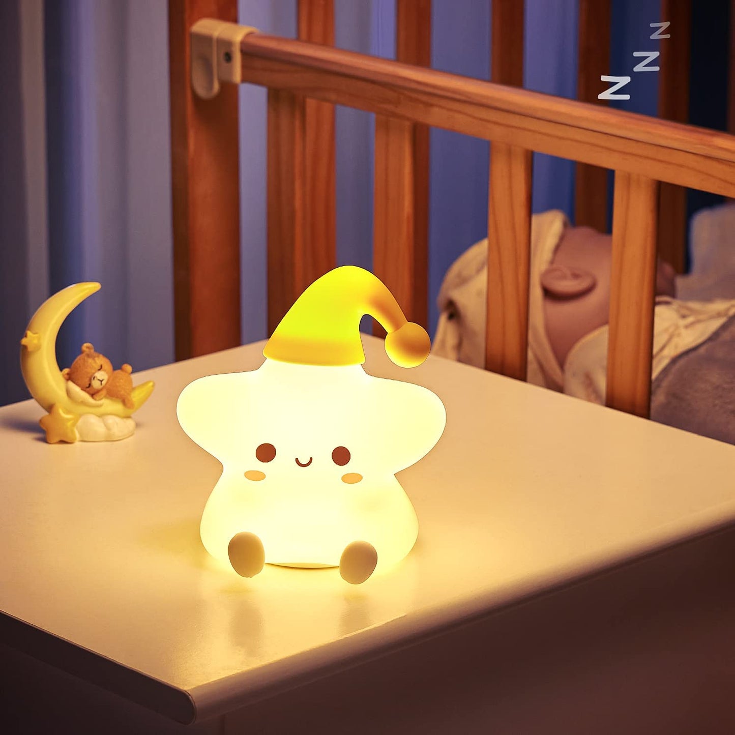 Night Light Tapping Rechargeable Night Light Sleeping Silicone Lights Star