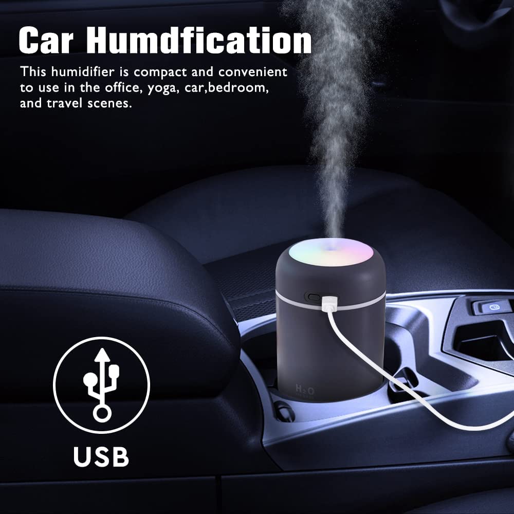 Mini Humidifier with Led - Black