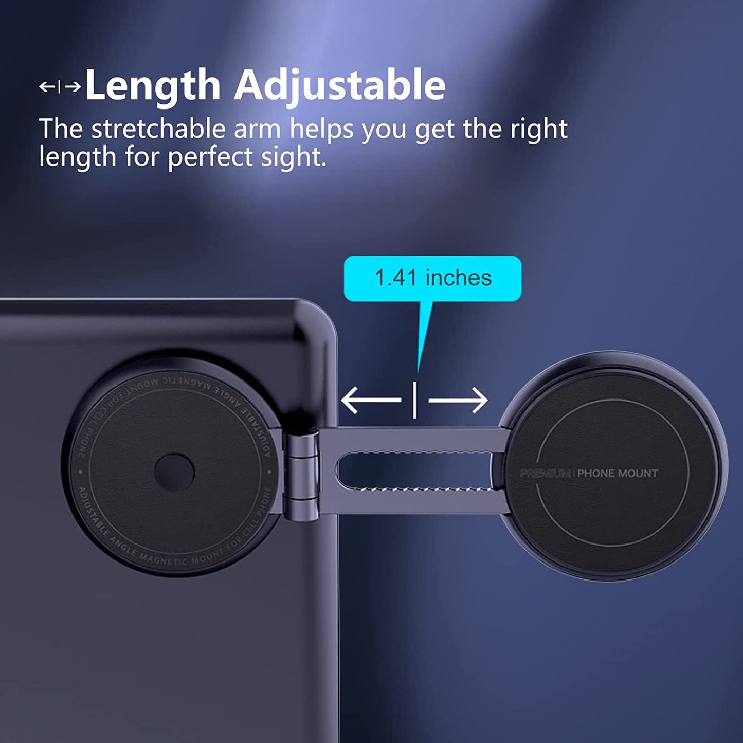 Car Phone Holder Mount for Tesla Model 3/X/Y/S, Adjustable Magnetic Car Phone Mount 360° Free Rotation Foldaway Car Mount Phone Holder for MagSafe Compatible with iPhone 12/13/14 and Other Phone-BLACK