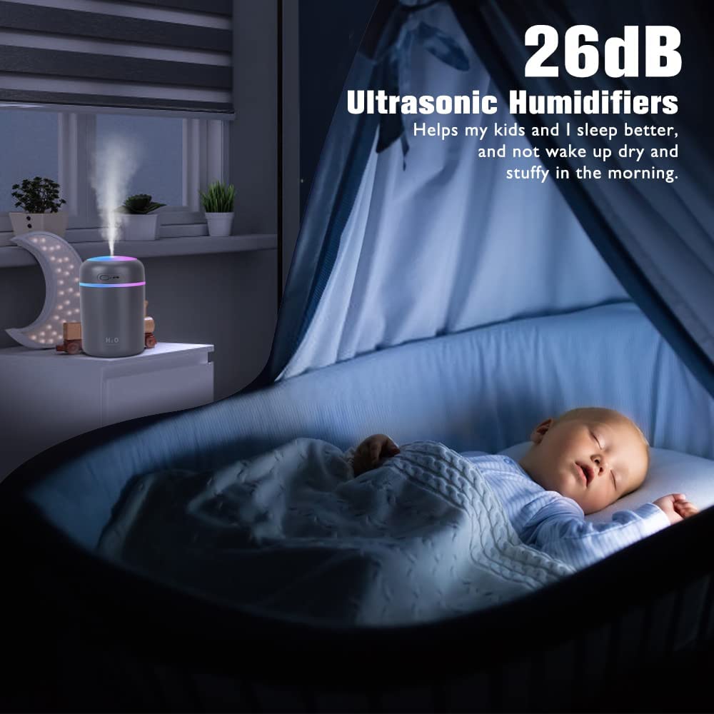 Mini Humidifier with Led - Black