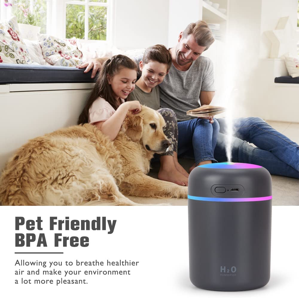 Mini Humidifier with Led - Black