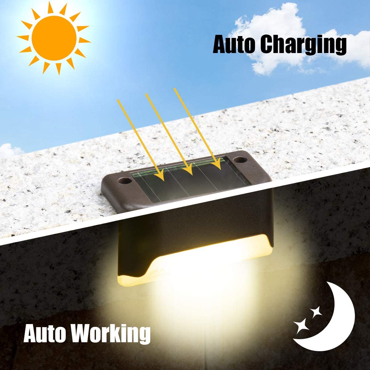 Solar Fence Lights - 1led warm (4pc)