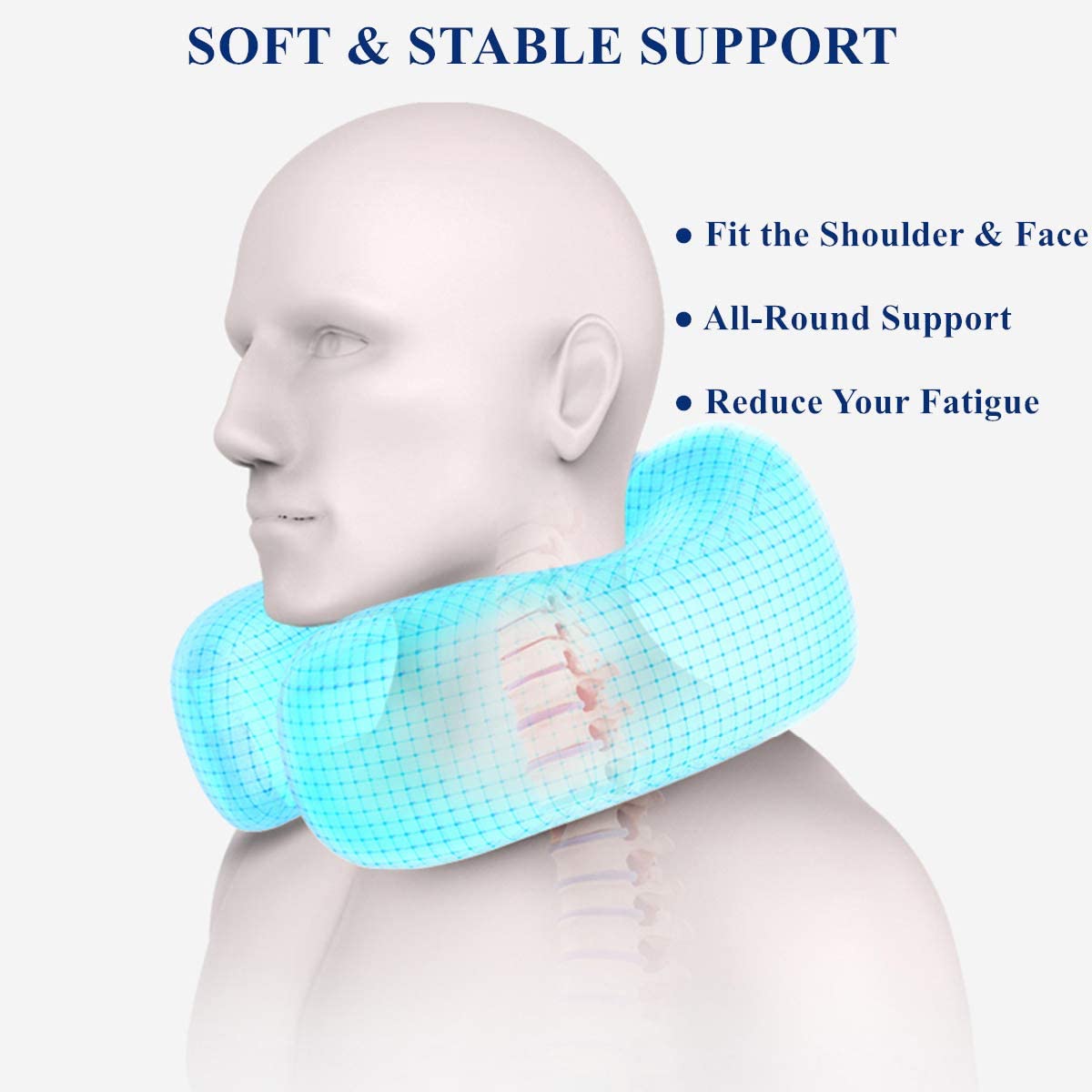 Travel Pillow Memory Foam Neck Pillow with Washable Cover Gray