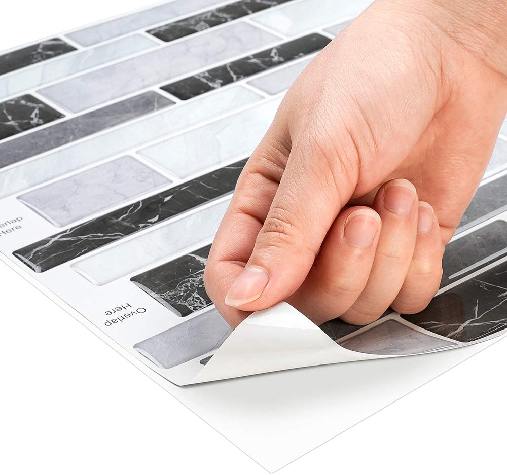 5-Sheet Self Adhesive 3D Wall Backsplash Marble S