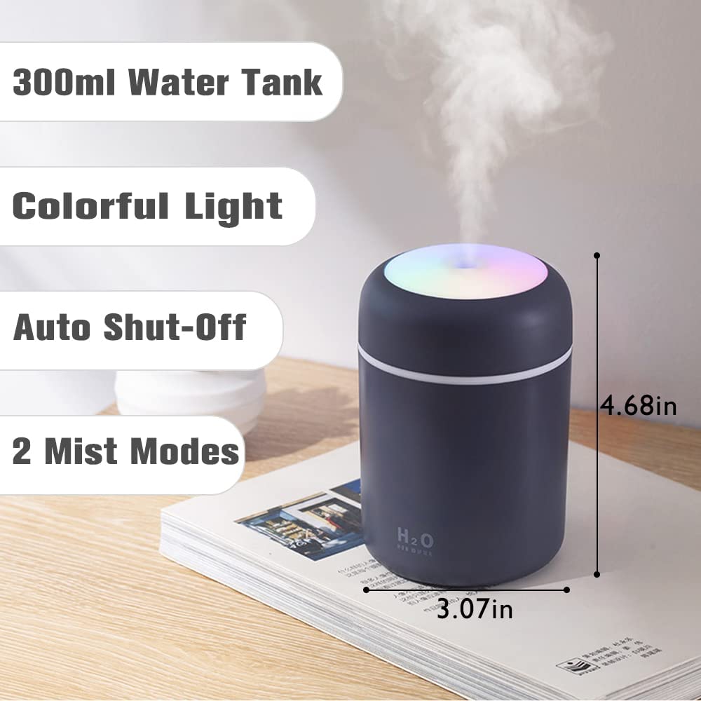 Mini Humidifier with Led - Black