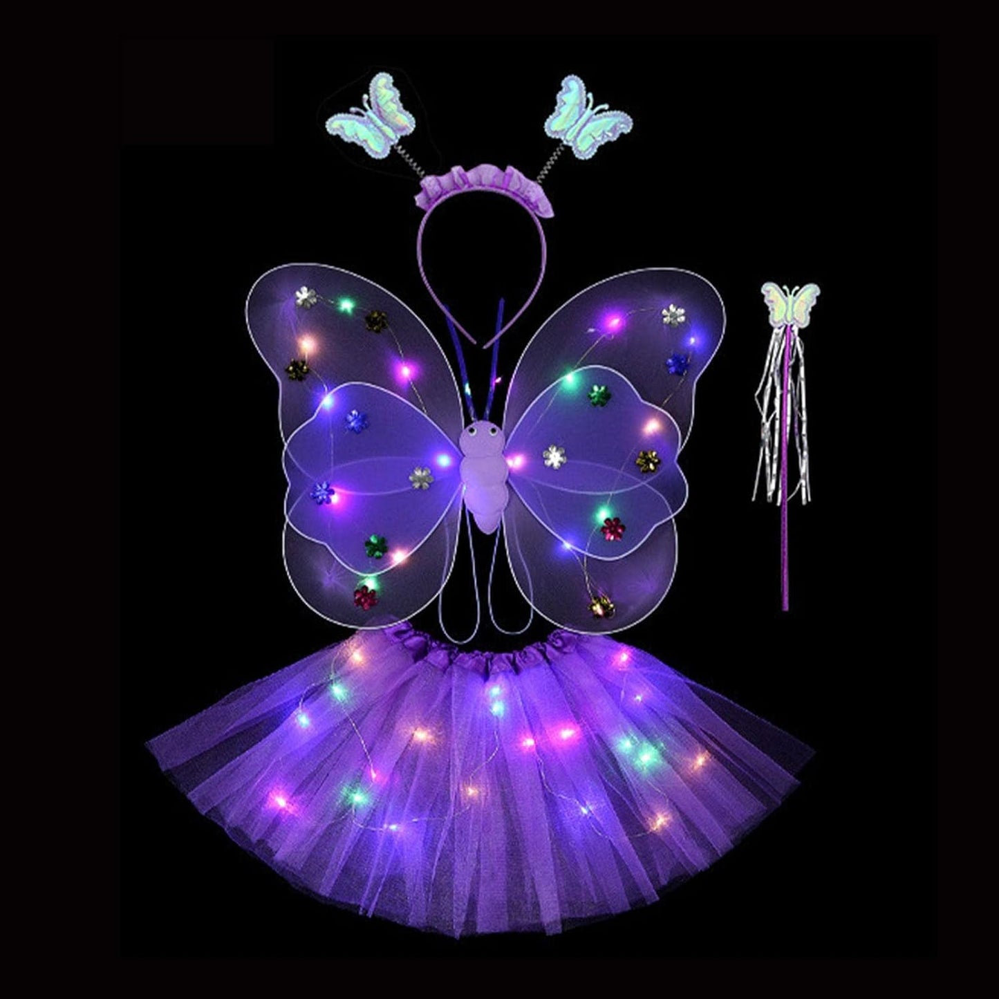 20 LED Light up Fairy Costume Set Purple