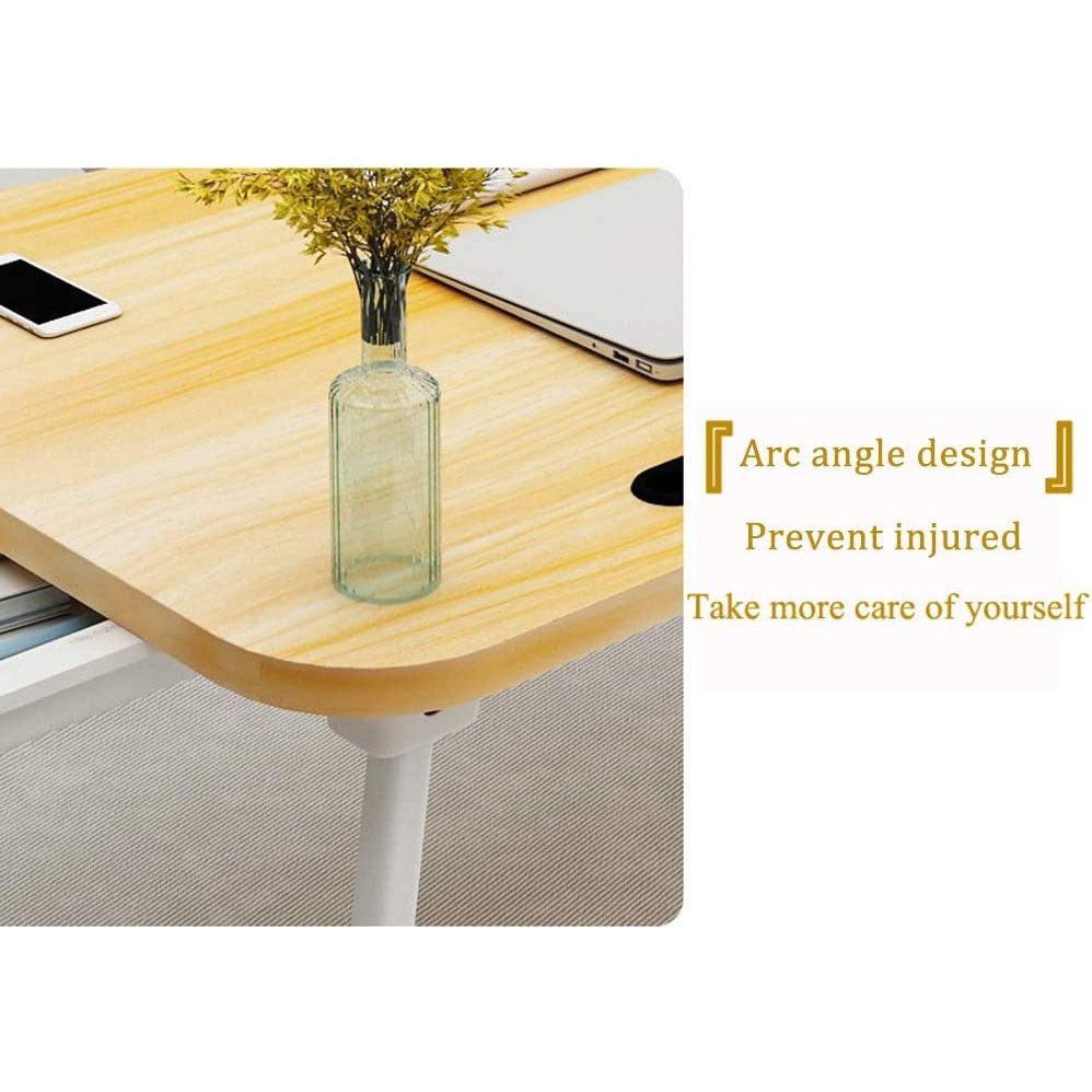 Laptop Bed Table with Drawer White