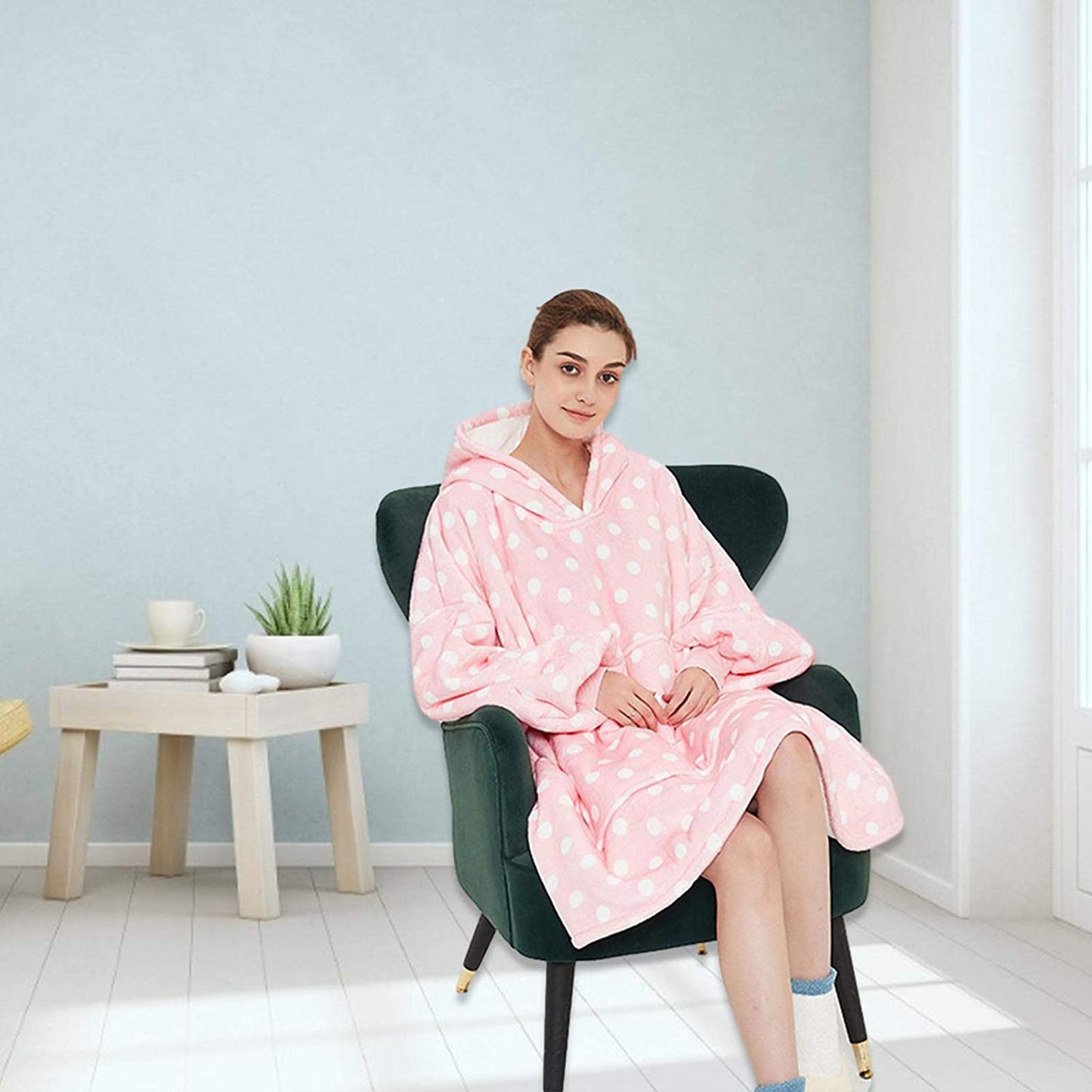 EXTRA THICK Oversized Microfiber Wearable Blanket Pink