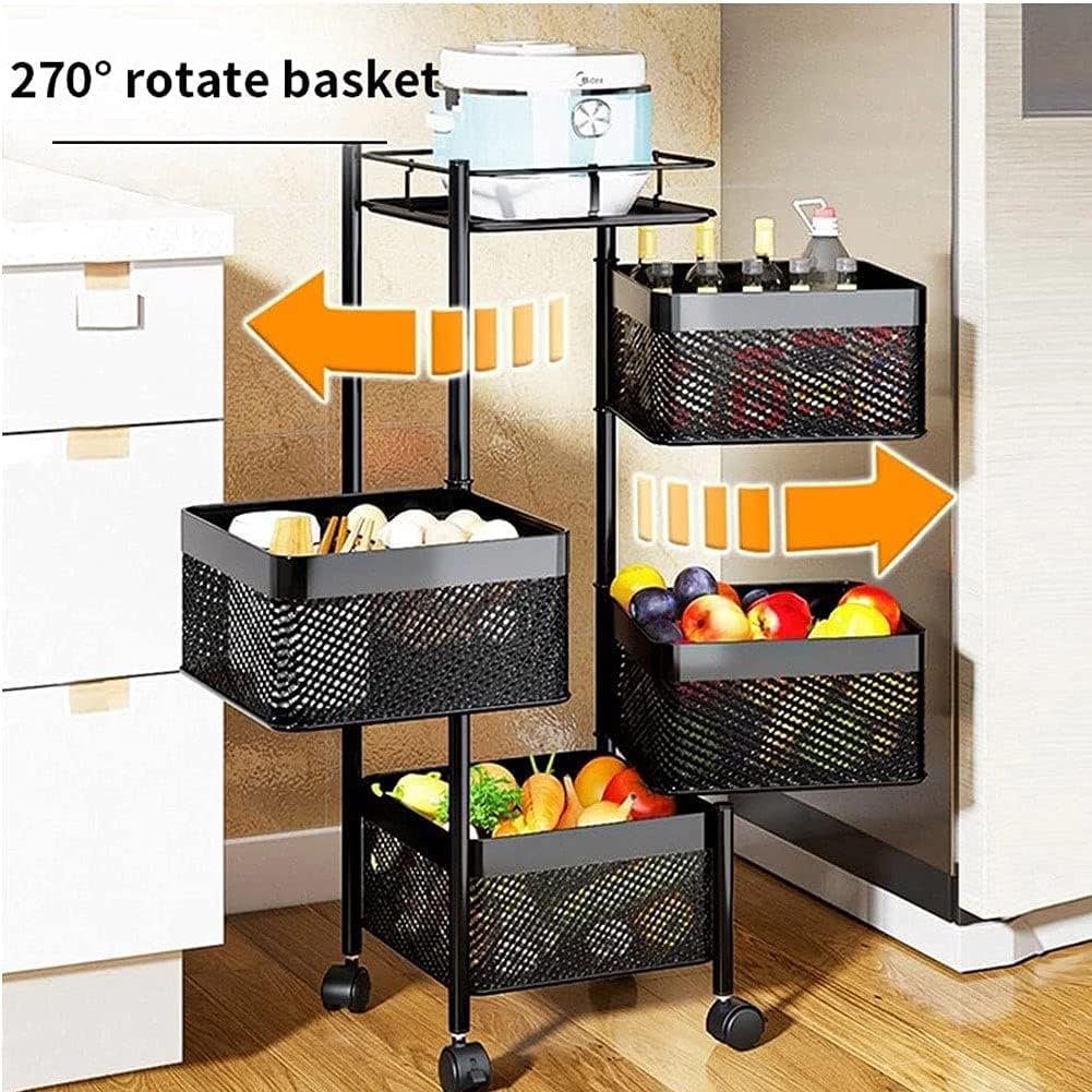 5 Tier Square Metal Kitchen Storage Shelf