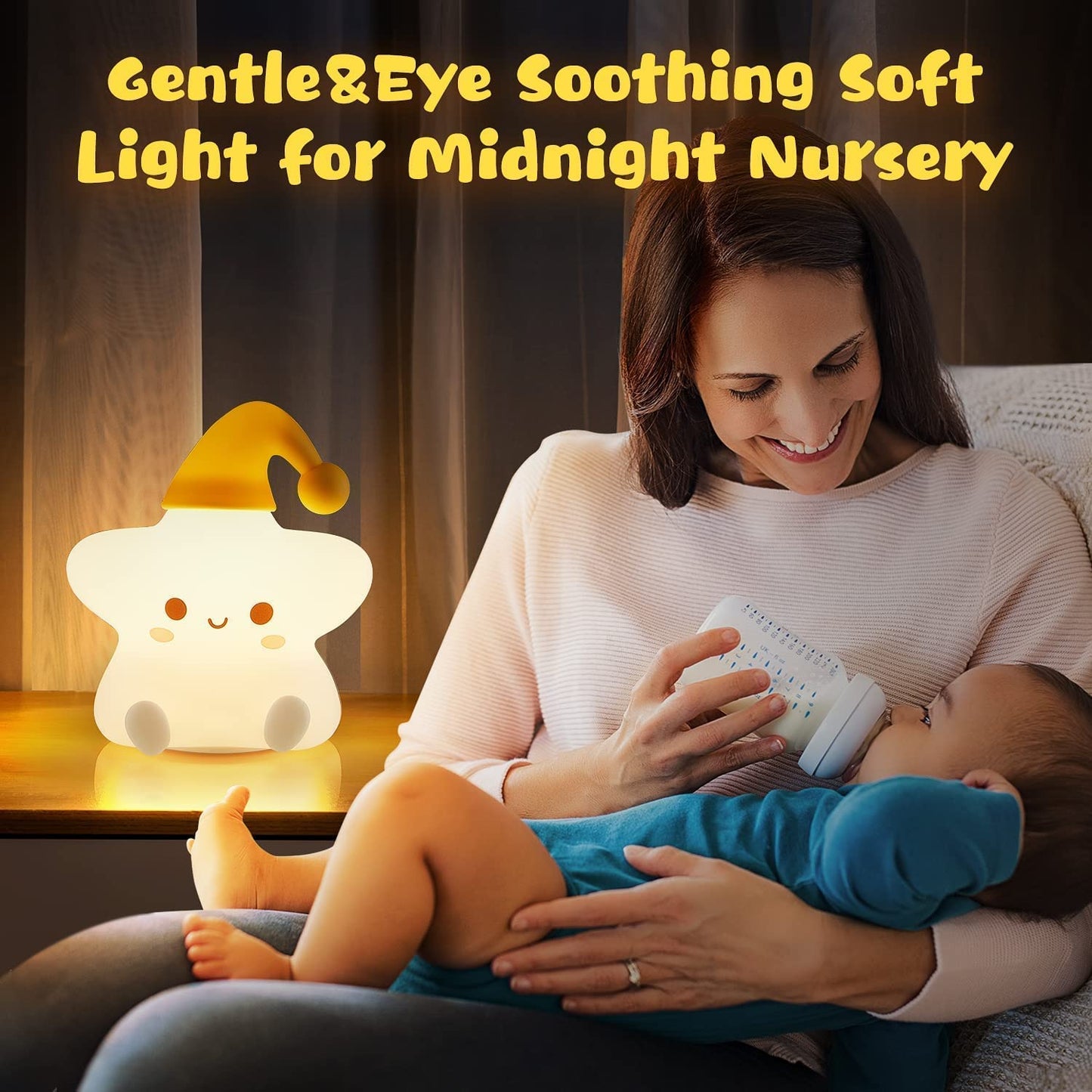 Night Light Tapping Rechargeable Night Light Sleeping Silicone Lights Star