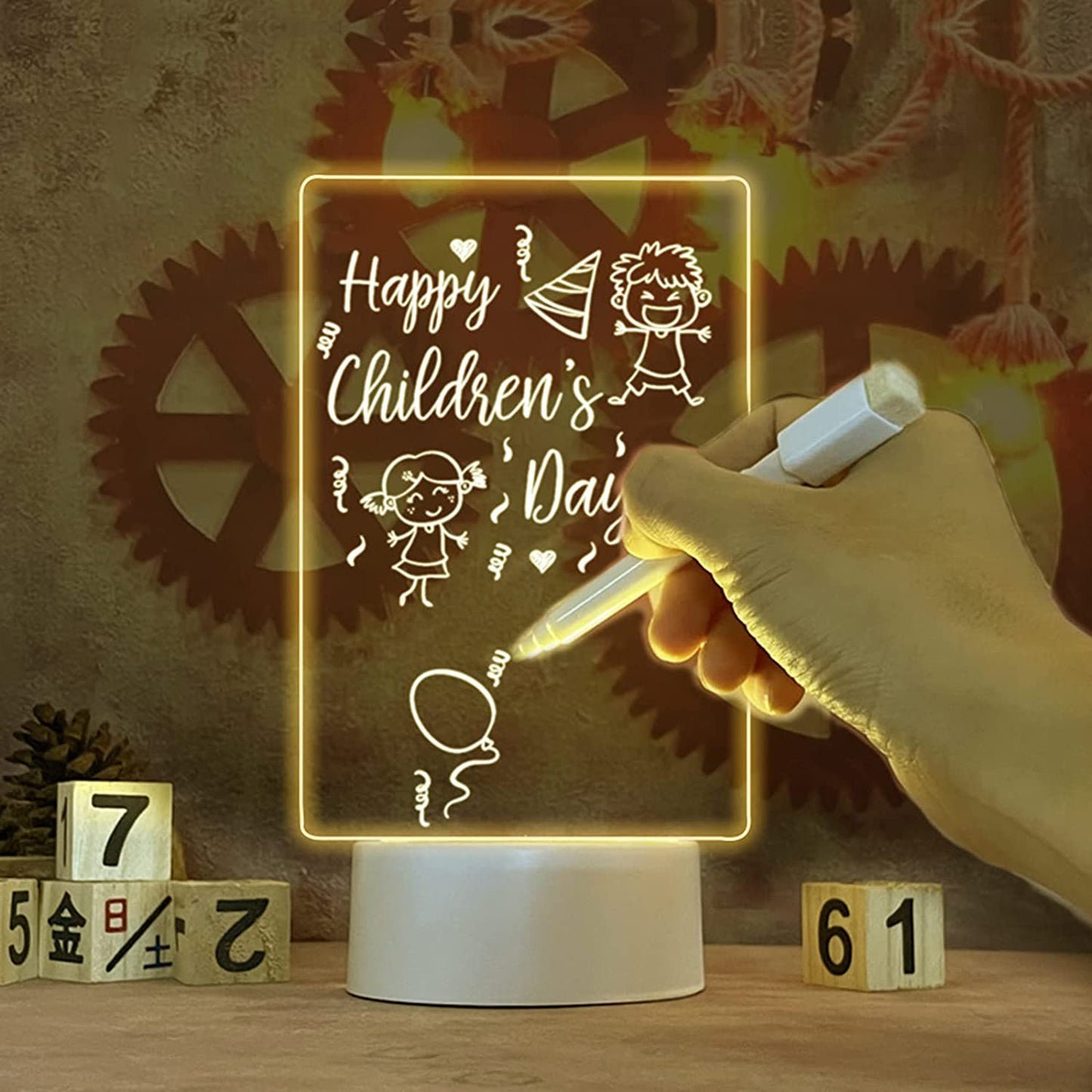 Acrylic LED Glow Memo Board Vertical