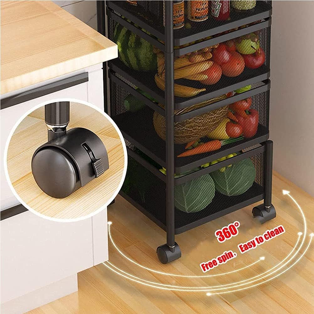 5 Tier Square Metal Kitchen Storage Shelf