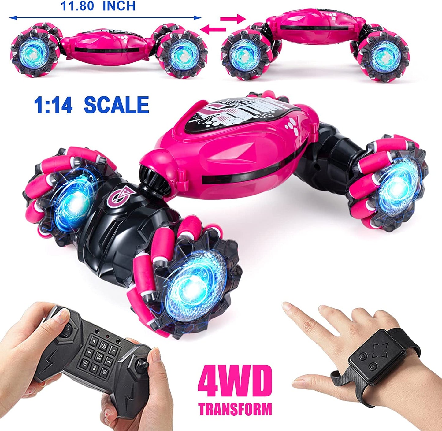 Gesture Sensing RC Stunt Car Pink