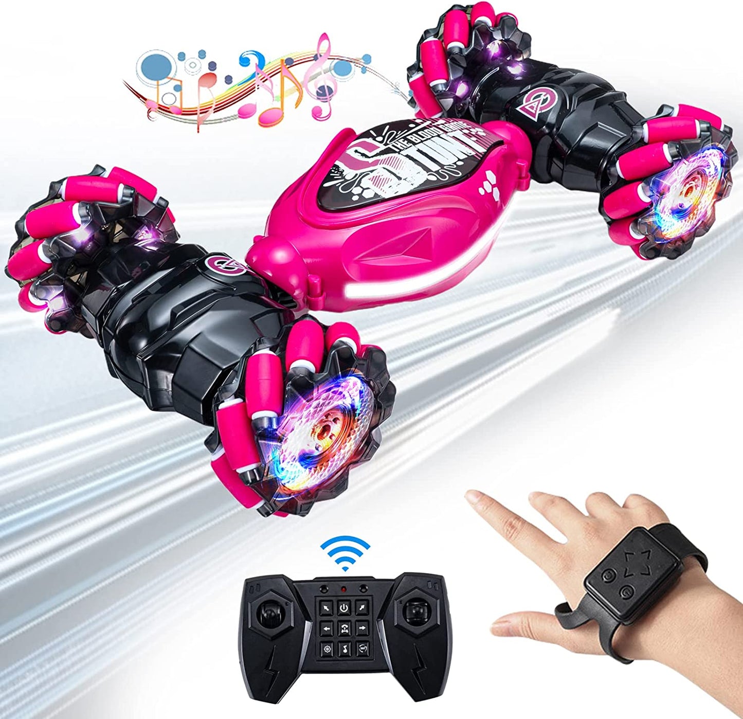 Gesture Sensing RC Stunt Car Pink