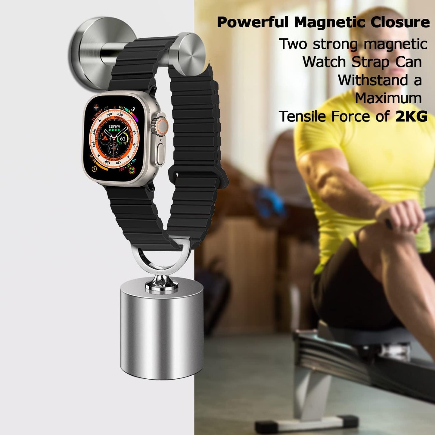 Magnetic Silicone Apple Watch Band White Black 42mm/44mm/45mm