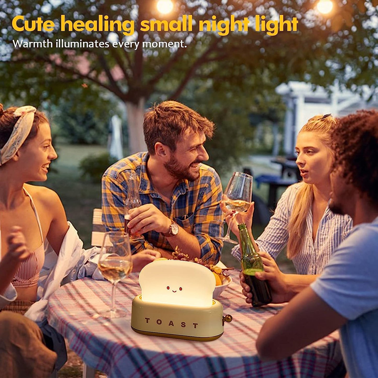 Night Light Toast Bread LED Night Lamp USB Charging Light Bedroom Bedside Sleep Light