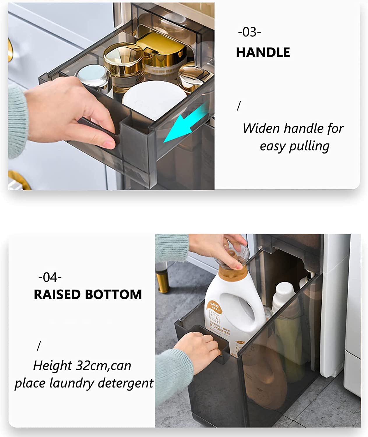 3 Tier Bathroom Storage Cabinet Shelf Corner Organiser