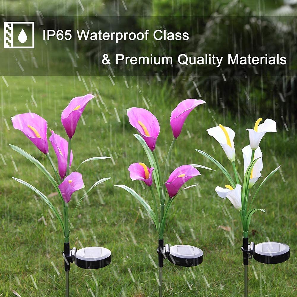 Outdoor Solar Garden Lights Calla Lily (2 Pack)- Purple