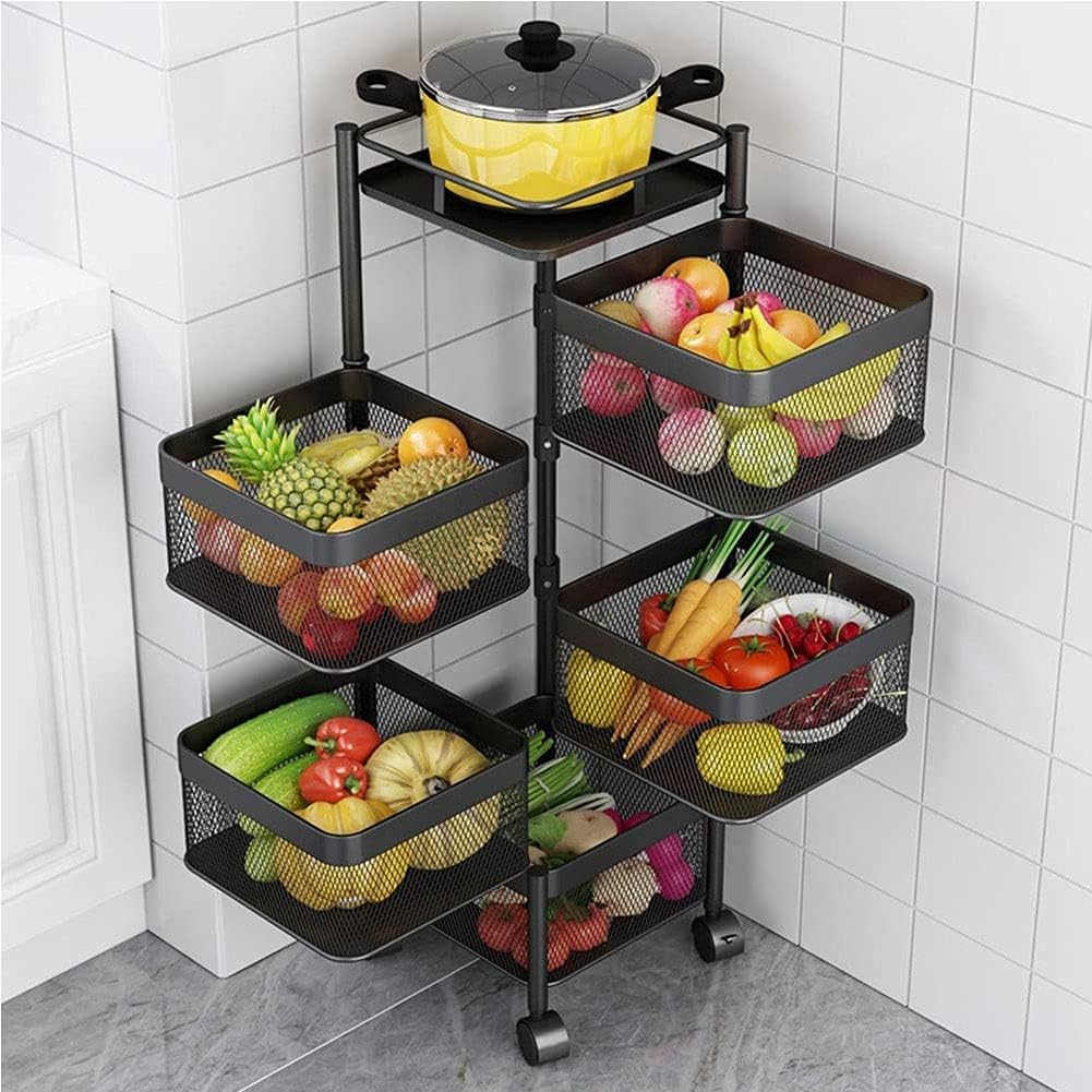 5 Tier Square Metal Kitchen Storage Shelf