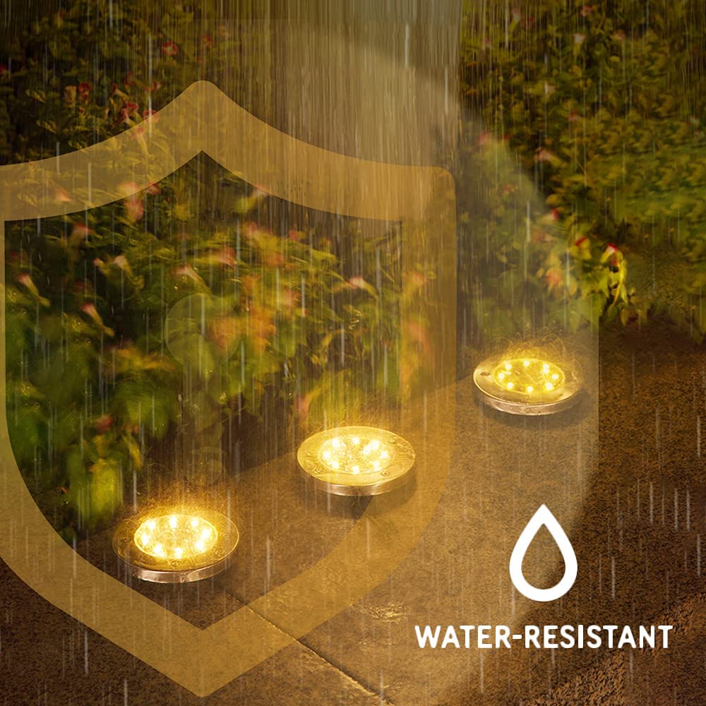 8 Led Solar Ground Lights 4 park - Warm
