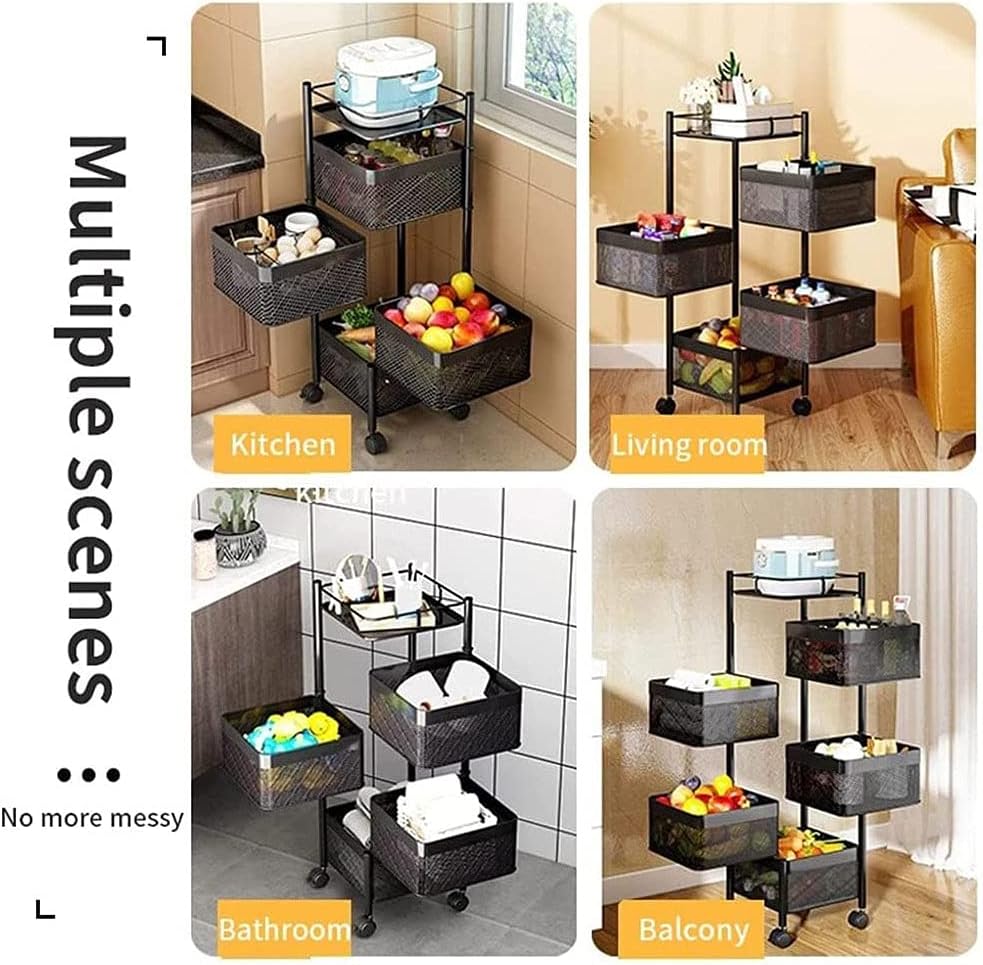 5 Tier Square Metal Kitchen Storage Shelf