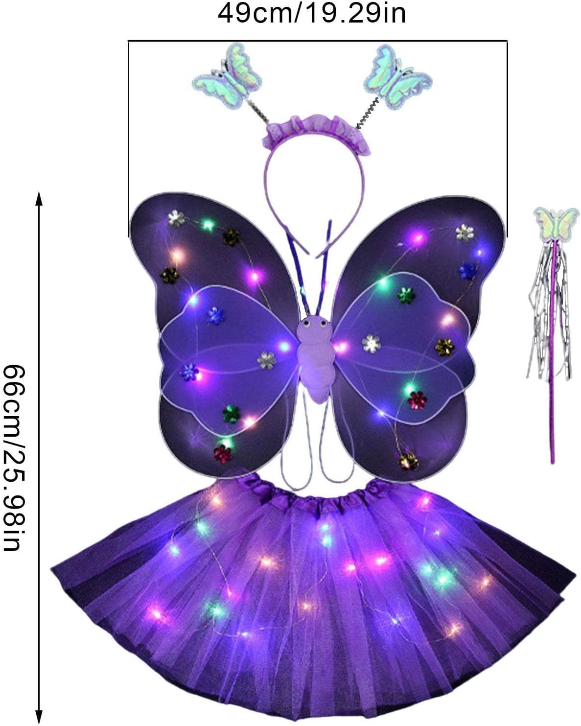 20 LED Light up Fairy Costume Set Purple